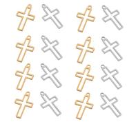 SOIMISS 20 Pièces Breloques Croix Miniatures Acier Inoxydable Pendentifs Dangle Jésus pour DIY Bijoux Religieux Accessoires Compatibles pour Bracelets Porte-clés et Colliers
