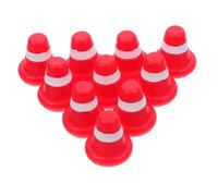 SOIMISS 20 Pièces Décoration Micro Paysage Panneaux De Construction De Routes Mini Cônes De Construction Toppers à Gâteau De Construction Signes De Barricades Plastique Rouge