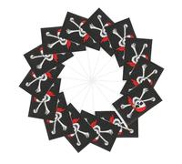 SOIMISS 20 Pièces Drapeaux à Main Pirate Crâne Rouge Bandana Décorations Fête Pirate Légères Durables pour Parade et Anniversaire