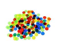 SOIMISS 200 Pièces Jetons Plastique Transparent pour Jeu Bingo et Comptage Éducatif Accessoires de Jeu de Hasard pour Adultes Couleur Aléatoire