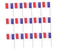 SOIMISS 200 pièces Mini Cure-Dents Drapeaux Français Décorations de Gâteaux pour Fête Accessoires de Table Colorés et Créatifs Piques pour Cocktails et Desserts