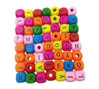 SOIMISS 200 pièces Perles Carrées Multicolores Lettres Alphabet DIY pour Fabrication de Bijoux Bracelets Créatifs