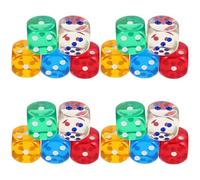 SOIMISS 20pièces Dés De Jeux Colorés Dés à Jouer Translucides Cubes à Points Arrondis pour Jeux De Société Et Activités Mathématiques
