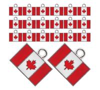 SOIMISS 20pièces Drapeau Canadien Breloques Effet Goutte Huile pour Création Bijoux Pendentif Métal Bracelet Collier Fête Canada