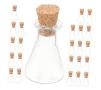 SOIMISS 24 pièces Lot de Mini Bouteilles Verre Transparentes avec Bouchons Liège Flacons DIY pour Décoration Bocaux Mignonette Polyvalents pour Messages et Rangement Dobjets Petits