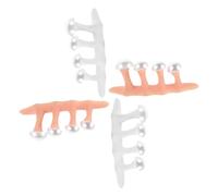 SOIMISS 2ensembles Séparateur Orteils Silicone Écarteurs Orteils Pour Pédicure Outils De Manucure Et Nail Art Blanc Et Couleur Chair Compacts Et Portables