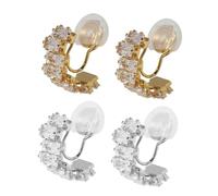 SOIMISS 2paires Lot Boucles Oreilles Créoles à Clipser Pour Cartilage Ensemble De Bijoux Pour Femme Couleurs Assorties