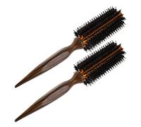 SOIMISS 2pièces Brosse à Cheveux Poils de Sanglier Lot de Peigne Ronde Bois pour Brushing Brosses de Coiffage Rondes Portables