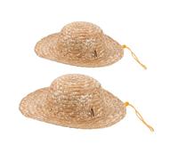 SOIMISS 2pièces Chapeaux De Plage Paille Pour Petite Fille à Larges Pour Plein Air Pour Fille Et Garçon à Personnaliser Style Cowboy Pour Fête Anniversaire