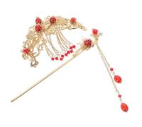 SOIMISS 2pièces Jupes De Cheveux Forme De Fleur Avec Perles Pinces à Cheveux Chinoises Classiques Pour Cosplay Et Occasions Spéciales