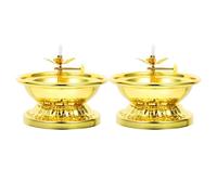 SOIMISS 2pièces Lampe à Beurre Dorée Réglable Lampe à Huile Décorative pour Bouddhistes Lanterne à Huile Intérieure Vintage Petite Traditionnelle