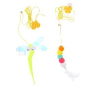 SOIMISS 2pièces Lot de Jouets Suspendus Interactifs pour Chats Plume Et Chenille Feutre Résistants Et Stimulants Jouets Intérieur pour Animaux De Compagnie pour Exercice Et Amusement La Ma