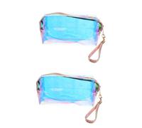 SOIMISS 2pièces Trousse De Maquillage Holographique De Voyage Transparent avec Organisateur Cosmétique Pratique pour Activités Extérieures Et