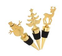 SOIMISS 3 Pièces Bouchon Bouteille Vin Noël Métal Décoratif Sapin Bonhomme Cerf Scellant Réutilisable pour Fête Cuisine Cadeau Hôte