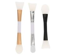 SOIMISS 3 pièces Brosse Silicone Double-embout pour Masque Visage Outil DIY Mélange Léger et Portable pour Soin Peau
