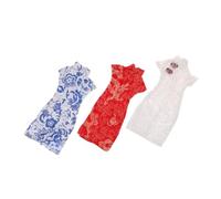 SOIMISS 3 pièces Doll Cheongsam Costume Set Lightweight Doll Clothing Chinese Style for Vintage Toy Outfit
