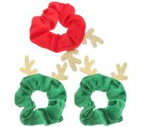 SOIMISS 3 Pièces Élastique à Cheveux pour Femmes Jolis Élastiques pour Queue de Cheval Tissu Confortable au Toucher Élasticité Ne Abîme Pas les Cheveux Noël pour Couleur Couleur Aléatoire