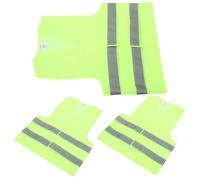 SOIMISS 3 pièces Gilet de Sécurité Réfléchissant Vert pour Conducteurs et Travailleurs Haute Visibilité Respirant Gilet Fluorescent Sécurité pour Course et Travail Extérieur