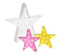 SOIMISS 3 Pièces LED Étoiles Marquee Lights Plastique Lampe de Nuit à Piles Éclairage Ambiance pour Fête Mariage et Décoration Intérieure