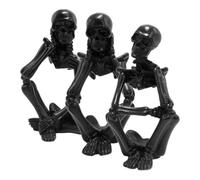 SOIMISS 3 Pièces Lot de Figurines Squelette Penseur Résine Décoration Halloween Originale pour Bureau et Salon Statue Artistique Noire Pensée Unique