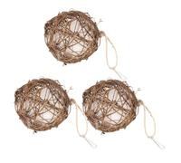 SOIMISS 3 Pièces Matériel de Nidification pour Oiseaux Rattan Distributeur Pratique Forme de Globe pour Hummingbirds et Autres Oiseaux Aux Intempéries pour Jardin et Extérieur