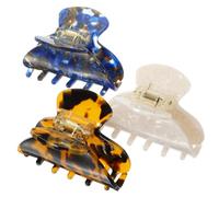 SOIMISS 3 pièces Pinces Cheveux Acétate Petites Barrettes pour Fines et Épaisses Accessoires Mode pour Filles et Femmes Clip Griffe Antidérapant Chic Blanc Bleu