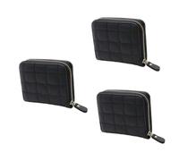 SOIMISS 3 Pièces Porte-Monnaie Brodé Portefeuille Dames Carteras Pequeñas Para Mujer Mini Portefeuille Femmes Bourse Carrée Portefeuille à Fermeture Éclair Black Unité Centrale
