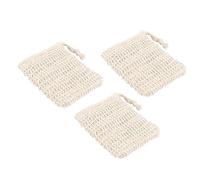 SOIMISS 3 pièces Sac à Exfoliant Maille Lot Bulles pour Sac Jute et Ramie Naturel pour Âges et Soins Peau Couleur Jaune