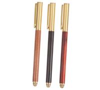 SOIMISS 3 pièces Set de Stylos Bois avec Clip Stylos à Pointe Fine Ergonomiques Bois Naturel pour Garçon Fille et Adultes Design Dérapant de et Acajou