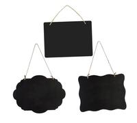 SOIMISS 3 pièces Tableau Noir Double Face Bois Petit Mémo Ardoise Créative pour Maison Restaurant Bureau Bordures Ondulées et Surface Lisse Effaçable Craie Décoration Polyvalente
