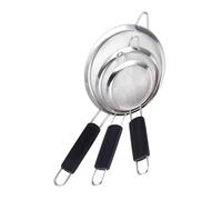SOIMISS 3 pièces Tamis à Farine Inox avec Filtre Maille Fine Passoire Manuelle pour Friture et Design Ergonomique et Surface Lisse sans Bavures Ustensile Cuisine Sûr et Pratique