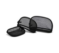 SOIMISS 3 pièces Trousse Cosmétiques Maille Noire avec Sac Maquillage Transparent et Organisateur Voyage Portable pour Rangement Produits Beauté