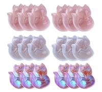 SOIMISS 30 Breloques Pendentifs Renard en Verre pour Fabrication de Bijoux Diy, 30 Pièces Assorties Bleu Clair, Rose Clair et Ab Scintillant, Accessoires Création Bracelets, Colliers