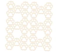 SOIMISS 30 pièces Lot Décorations Bricolage Naturel Forme de Patte de Chien avec Trou et Corde Disques DIY à Peindre pour Créations Artisanales
