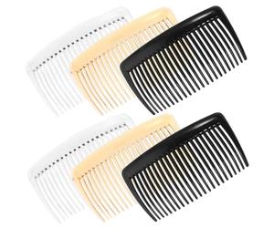 SOIMISS 36 pièces Set de Peignes Latéraux Français Multi-dents pour Femmes Accessoires DIY pour Peignes Fins pour Chignons et Décoration de Cheveux Blanc Noir et Transparent Café