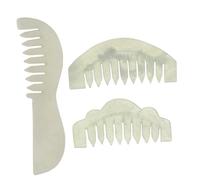 SOIMISS 3pièces Lot De Peignes De Massage Jade Naturel Pour Femme Formes Rectangulaire Bordée Et Croissant Soulagement Chevelu Stimulation Des Méridiens Soins Capillaires Relaxants Usage p