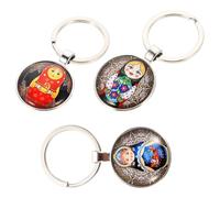 SOIMISS 3pièces Matryoshka Doll Key Ring Set Ethnic Style car Key Ornament And Pendant For Daily Decoration Lightweight Russian Craft Keychain For Women And Men