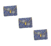 SOIMISS 3pièces Pochette De Rangement Brocart pour Musique Et Écritures Bouddhistes Sac De Stockage Vintage Design Élégant Et Pratique Couleur Bleu Royal