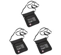 SOIMISS 3pièces Porte-Passeport Multifonctionnel RFID avec à Cou Portefeuille De Voyage Léger pour Billets Et Documents Noir