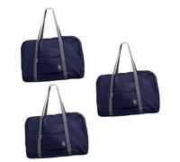 SOIMISS 3pièces Sac De Voyage Pliable Imperméable Toile Tote Bag Zippé pour Sport Shopping Et Week-End Bleu Foncé