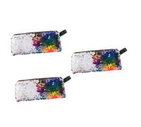 SOIMISS 3pièces Trousse à Crayons à Paillettes Colorées Étui De Papeterie Pratique Et Léger à Main Multifuntionnel avec Fermeture Éclair pour Fournitures Scolaires Et Cosmétiques