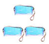 SOIMISS 3pièces Trousse De Toilette Transparent Pochette De Maquillage TPU avec De Voyage Pratique pour Cosmétiques Et Accessoires Design Et Portable avec Poignée