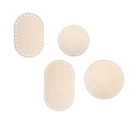 SOIMISS 4 pièces Bases Bois Ovales et Rondes pour Crochet Supports Solides pour Fond de Panier et Sac à Main Matériaux DIY pour Tissage et Tricot Bases Naturelles pour Création Artisanale
