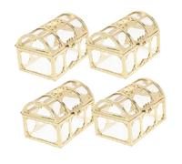 SOIMISS 4 pièces Boîte Plastique Coffret Pirate Transparent Coffre Vintage Coffre Au Trésor Rangement Bijoux Garçon Fille pour Jeux Aventure et Fêtes