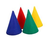 SOIMISS 4 Pièces Chapeaux de Noël Feutre Forme de Cône de Chapeaux de Nain Colorés Rouge Jaune Vert Bleu pour Fêtes Halloween et Anniversaire Accessoire