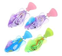 SOIMISS 4 pièces Chat Poisson Électronique avec LED Lumineux Kit Poisson Robot Natation Interactif pour Chats Matériau Abs Résistant et Stimule Activité et Chasse du Chaton