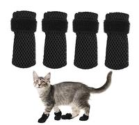 SOIMISS 4 Pièces Chaussures De Chat Prévenir Botte De Chat Couvre-Ongles De Chat Couvre-Griffes Casquettes à Griffes De Chat Couverture Anti Patte Protecteur Black Polyester