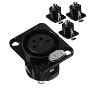 SOIMISS 4 Pièces Connecteur Xlr Femelle Broches Plaqué Prise Panneau Audio Pins Stable pour Microphones et Haut Parleurs