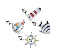 SOIMISS 4 Pièces Ensemble broche décorative créative broches femme pour femme de mode de voilier de bateau méditerranéenne simple