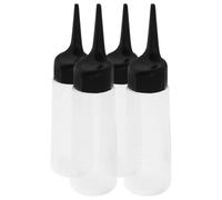 SOIMISS 4 pièces Flacon Applicateur de Teinture Réutilisable Bouteille Transparente à Embout Incliné Anti-goutte pour Mélange Shampoing et Coloration Cheveux et Multifonction pour
